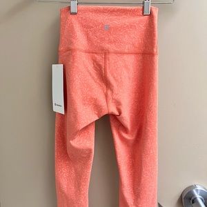 Lululemon Wunder Train HR Tight Orange Leggings 25" (Everlux fabric)